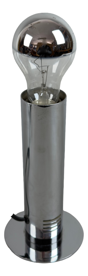 Space Age Chromed Metal Cylinder Table Lamp by Targetti Sankey, 1970
