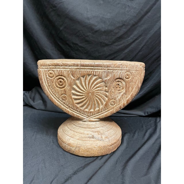 Antique Wooden Candleholder/Seeder - Hand Carved in India For Sale - Image 9 of 9