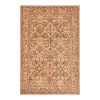 Classic Ziegler Beige Pink Hand-Knotted Wool Rug - 9'5'' X 12'10'' For Sale