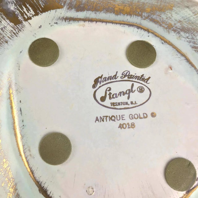 Ceramic 1970s Hand Painted Gold Stangl Trinket Dish For Sale - Image 7 of 10