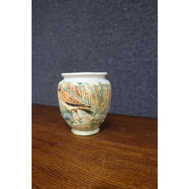 Ceramic Weller Glendale Bird Motif Art Pottery Vase For Sale - Image 7 of 14