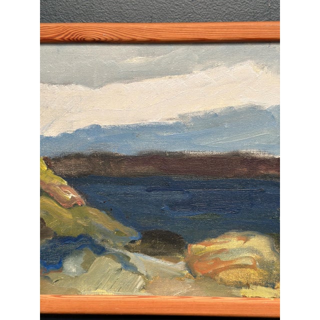 Stig Delang, Landscape II, 1950s, Oil Painting on Canvas, Framed For Sale - Image 13 of 16