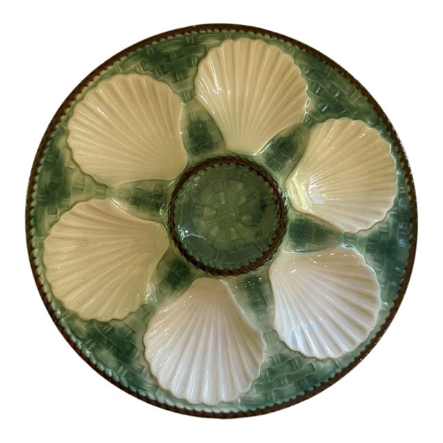 Antique French Longchamp Oyster Plate For Sale