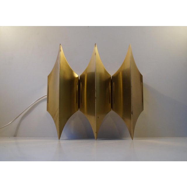 Gothic III Brass Sculptural Modernist Sconce from Lyfa, 1960s For Sale - Image 6 of 7