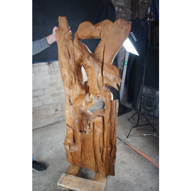 Wood Mid 20th Century Large Hand Carved Heron Bird Sculpture For Sale - Image 7 of 10