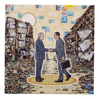 Ralf Schmidt, Gentlemen Agreement, 2000s, Oil on Canvas & Acrylic For Sale