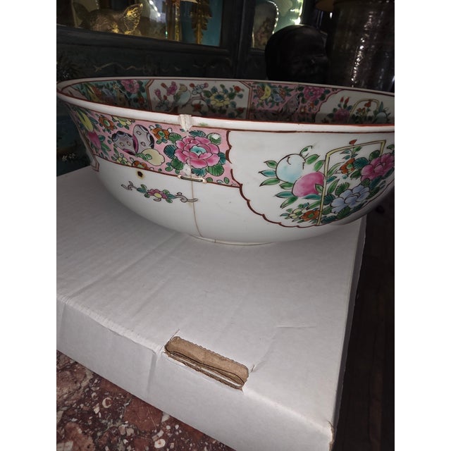 Large Antique Japanese Bowl With Staple Repairs For Sale - Image 13 of 17