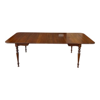 20th Century Ethan Allen Georgian Court British Colonial Cherry Drop Leaf Extension Dining Table For Sale
