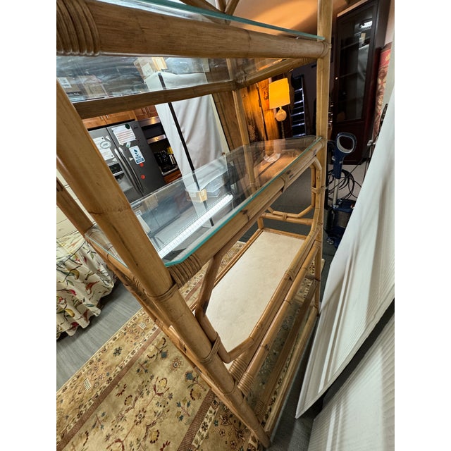 Wood Organic Modern Bamboo Etagere For Sale - Image 7 of 13
