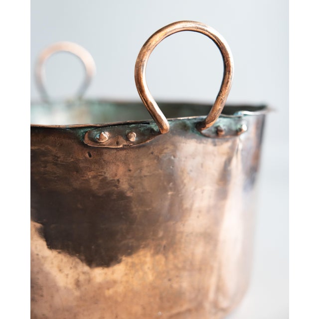 Large 19th-Century French Hammered Copper Pot For Sale - Image 11 of 12