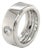 Cartier 18k White Gold Wide Wedding Band Ring With Diamond Size 5 For Sale