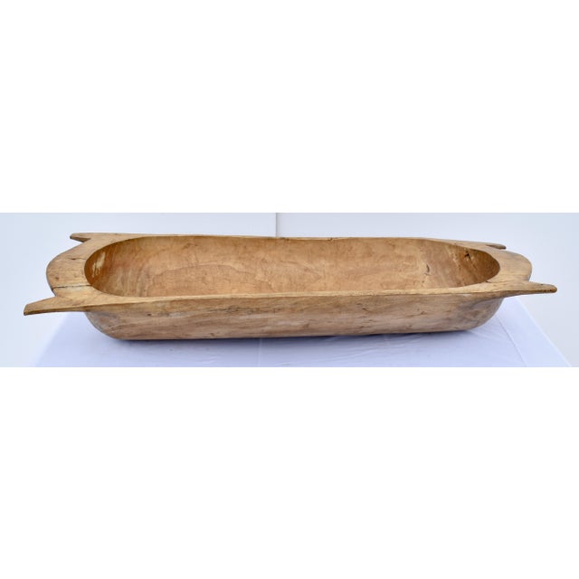 Antique Hand-Hewn Fruitwood Trog or Dough Bowl For Sale In Baltimore - Image 6 of 6