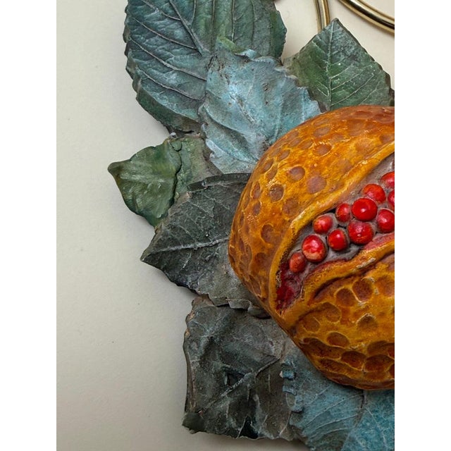 Italian Hand-Painted Pomegranate Sconces, 1970s, Set of 3 For Sale - Image 12 of 17