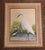 A beautiful, authentic 1976 oil painting depicting a white egret in a marshy landscape. Signed by the artist 'Betty...