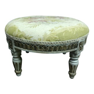 Victorian Needle Point Foot Stool For Sale