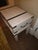 White Washed Storage Trunk on Stand For Sale - Image 4 of 10