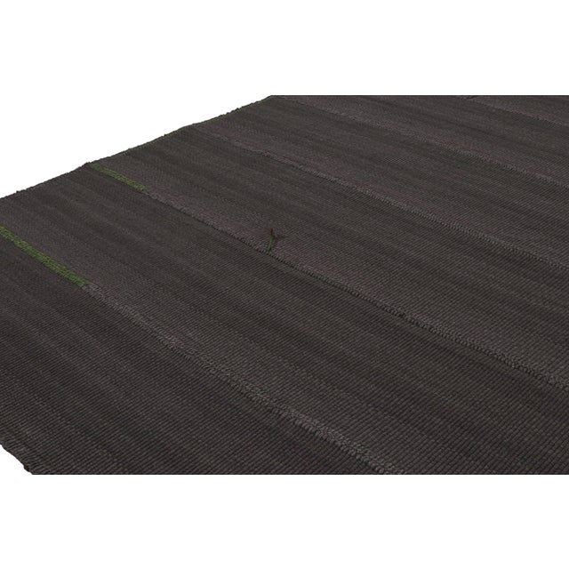 2010s 2010s Rug & Kilim’s Contemporary Kilim Rug in Slate Gray With Purple & Brown Accents For Sale - Image 5 of 8
