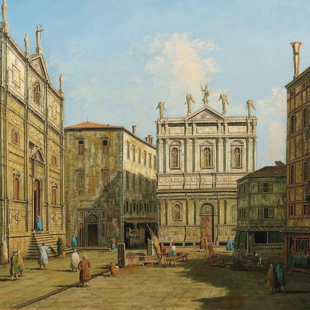 The Campo San Salvador in Venice, 20th Century, Oil on Canvas For Sale - Image 3 of 14