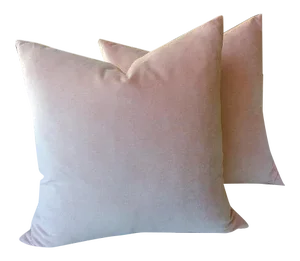 Blush Pink Velvet Pillows - A Pair
