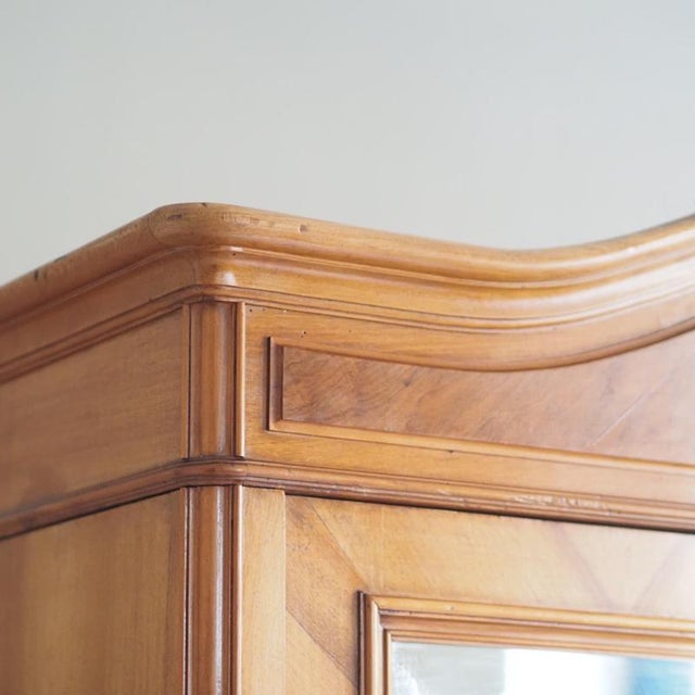 Wood Antique Louis XV Style Wardrobe with Mirrored Doors, 1900s For Sale - Image 7 of 18
