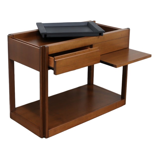 4D Series Wood Bar Cart by Angelo Mangiarotti for Molteni, 1970s For Sale