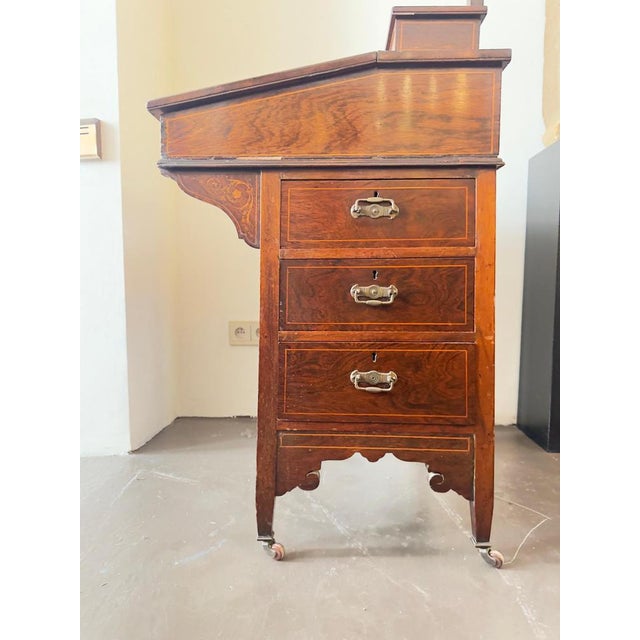 Antique Victorian Davenport Desk by W.J. Mansell, 1870 For Sale - Image 15 of 17
