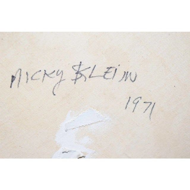 Large Mid Century Abstract Oil on Canvas Signed and Dated, 1971 For Sale - Image 10 of 14