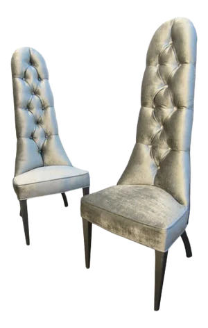 Fabulous Hollywood Regency Phyllis Morris Originals Tuffted Velvet Chairs - A Pair