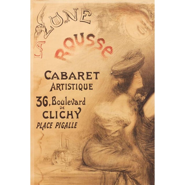 Poster for the Cabaret La Lune Rouss by Charles Léandre, Paris, France, 1904 For Sale - Image 4 of 8