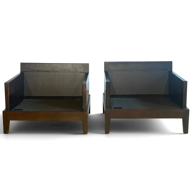 Christian Liaigre Pair of Christian Liaigre "Opium" Club Chairs in Velvet For Sale - Image 4 of 10