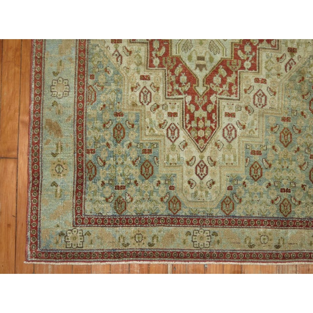 American Antique Zabihi Collection Persian Senneh Scatter Rug - 3'6" x 4'10" For Sale - Image 3 of 6