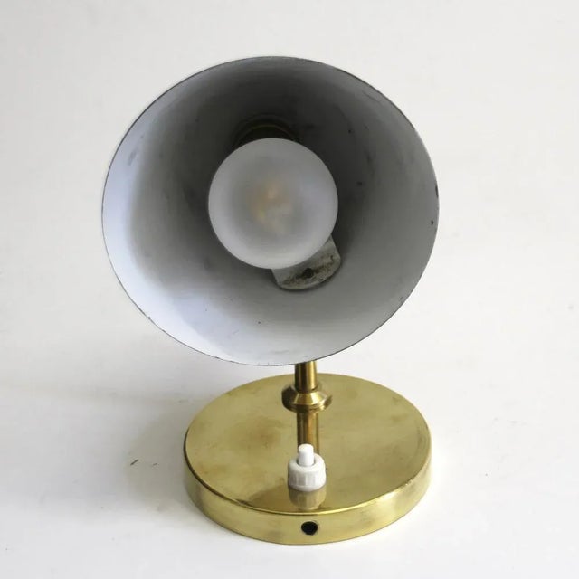 Metal Adjustable Wall Lamp in Brass by Jacques Biny for Luminalité, 1950s For Sale - Image 7 of 11