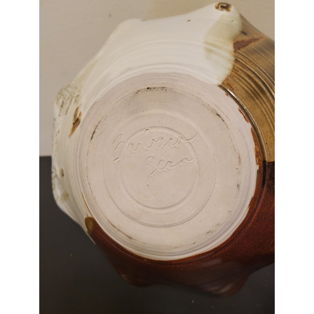 Cinnamon Studio Pottery Centerpiece Bowl Drip Glaze Speckle For Sale - Image 8 of 9