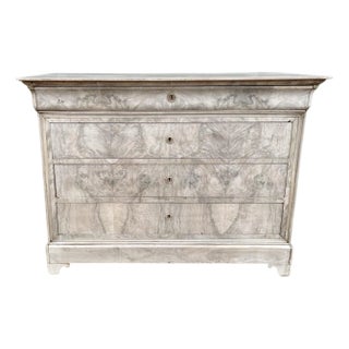 19th Century Bleached Walnut Burl French Louis Philippe Chest of Drawers For Sale