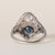 Art Deco Early 20th Century J.E. Caldwell Sapphire & 1.10ct Old European Cut Diamond Art Deco Platinum Ring, Size 5 For Sale - Image 3 of 6