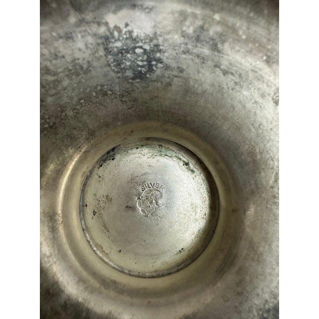 Metal Vintage Silver Plated Stamped Tea Kettle Tea Pot For Sale - Image 7 of 12
