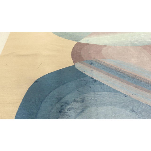 Modern Oasis Hand Knotted Wool, Silk Rug by Doris Leslie Blau For Sale - Image 4 of 8