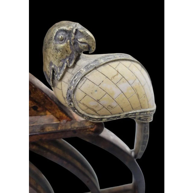 Chelsea House Inc Vintage Iron Bird Cage Parrot Antique Brown Heavy wall.mirror by Horchow For Sale - Image 4 of 9