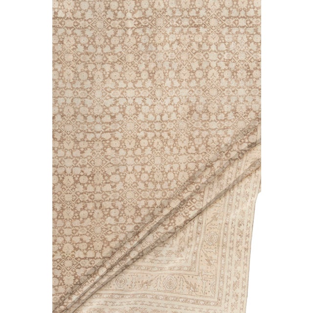 Textile Antique Circa 1910 Hand Knotted Wool Rug, Taupe, 11ft X 14ft 10in For Sale - Image 7 of 10