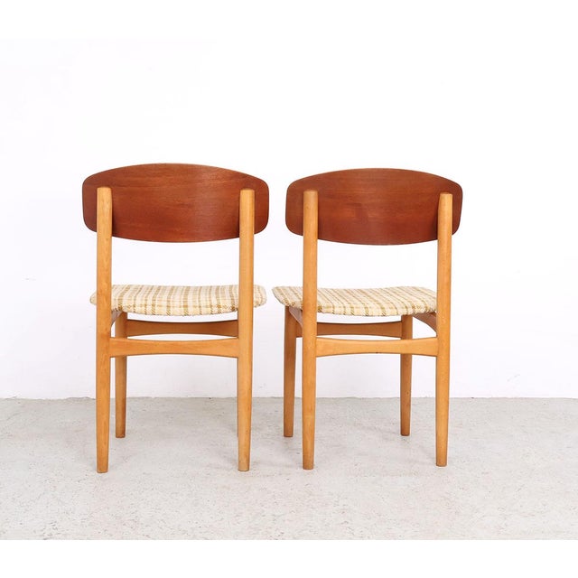 Mid-Century Modern Vintage Model 122 Dining Chairs by Børge Mogensen for Søborg Møbelfabrik, 1950s, Set of 2 For Sale - Image 3 of 14