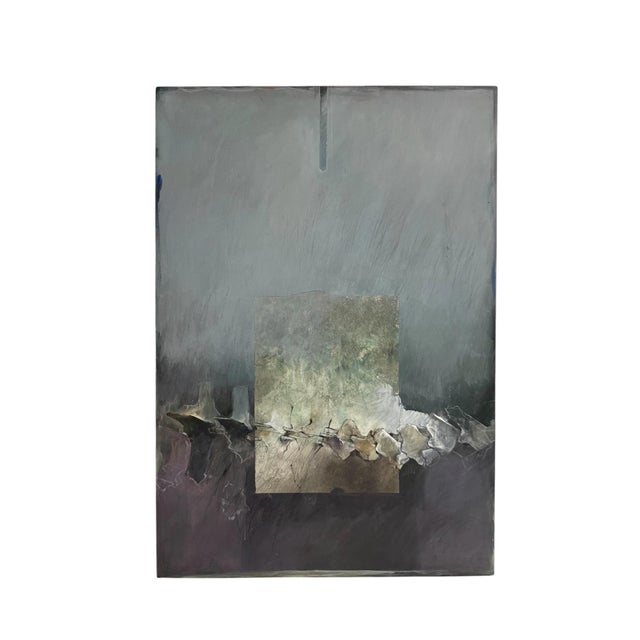 Katherine Chang Liu "Chain", Acrylic and collage on paper mounted on board with a Trompe L'oeil 3D effect. contemporary...