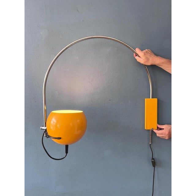 Vintage Yellow Arc Eyeball Wall Lamp by Herda For Sale - Image 13 of 13