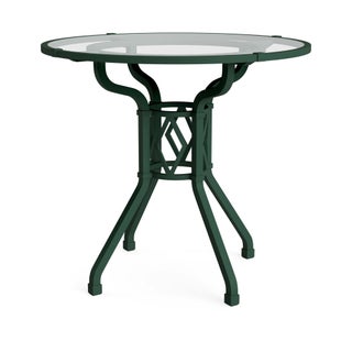 Brown Jordan Venetian 30" Round Dining Table in Forest Green For Sale