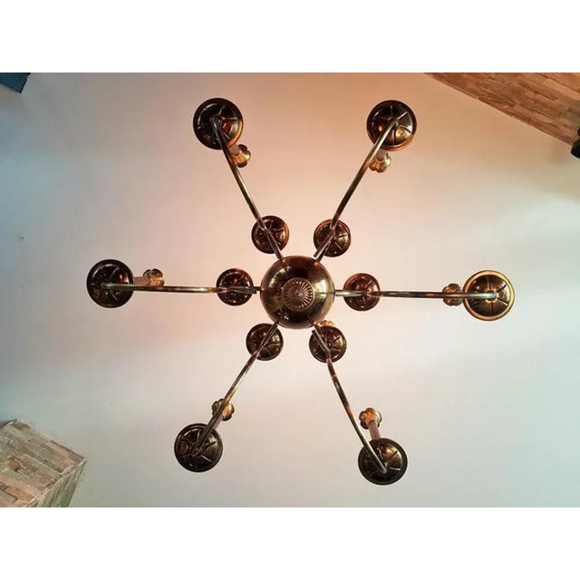 Mid-Century Italian Brass Chandelier, 1950s For Sale - Image 15 of 18