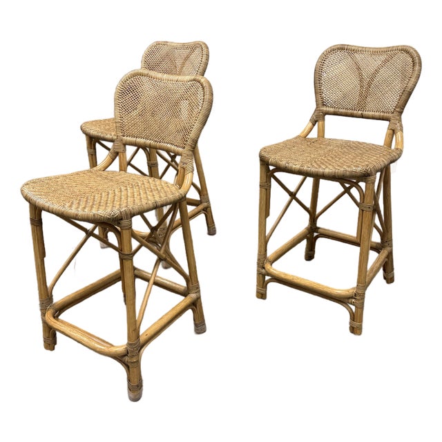 Palecek Jordan Counter Stools, Set of Three For Sale