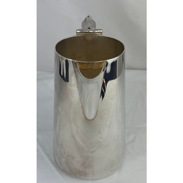 Metal Vintage Plated Silver Pitcher For Sale - Image 7 of 8