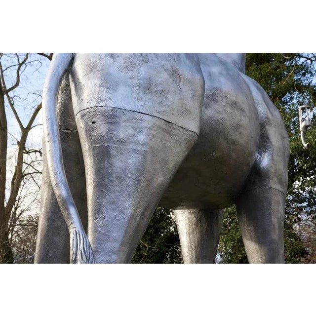 Textile Life-Size Silver Giraffe Sculpture, 1990 For Sale - Image 7 of 12