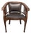 Interwar Wooden Office Chair in Natural Leather, 1890s For Sale