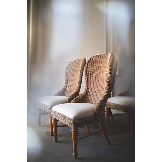 Vintage Stanley Cottage Revival Cabana Chairs in Seagrass, Set of Four For Sale - Image 16 of 16