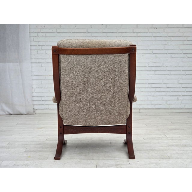 Norwegian Bentwood Armchair with Wool Fabric, 1970s For Sale - Image 10 of 15